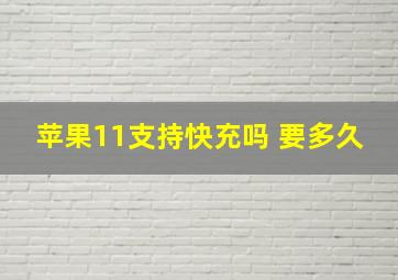 苹果11支持快充吗 要多久